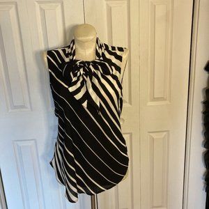 Anthropologie Meadow Rue Pussy Bow Sleeveless Blouse Sz L